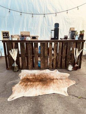 Rustic Coffee Bar made with Naranjo Pallets.