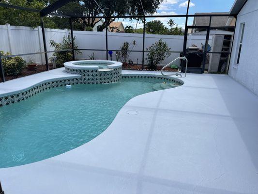 Epoxy floor around the Pool