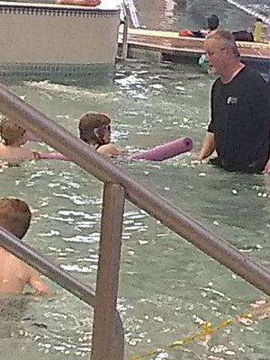 My 6 year old at her swimming class