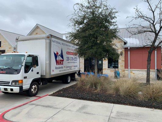 NRT emergency response team out on a commercial water loss in Cypress, TX