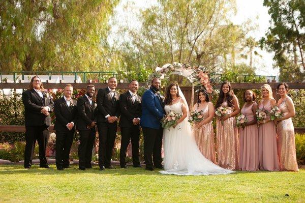 Groom and groomsmen in their Tuxedo's from Class Act