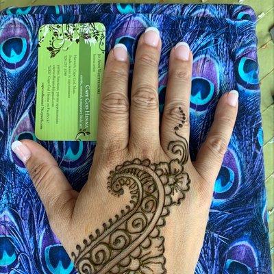 Henna hand traditional design