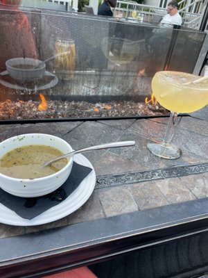 The potato leek soup and a fallarita