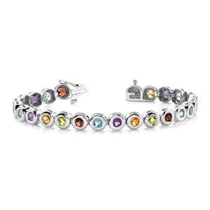 Stunning sterling Silver Multi Gemstone Bracelet