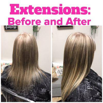 Hair Extension Service before and After