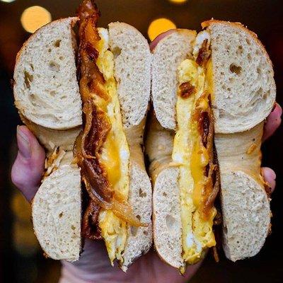 Bacon, Egg and Cheese From NYC Bagel and Sandwich Shop Franchise