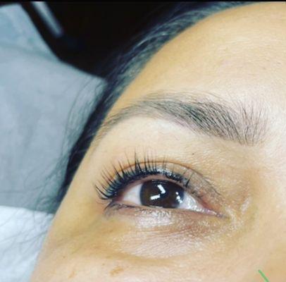 Results of eyelash lift and tint.