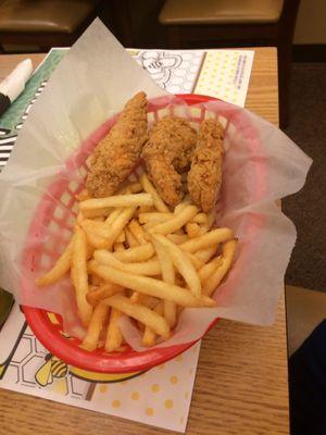 Kids meal. Chicken tenders and fries.