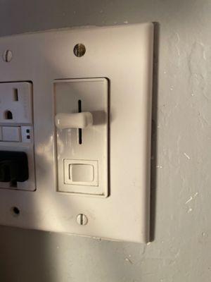 Dimmer switch that slides down to this position.