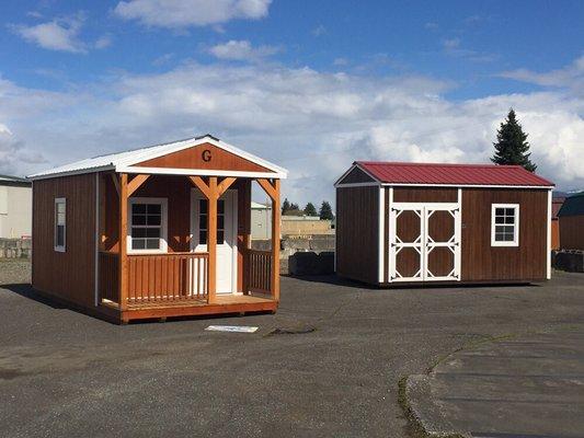 Cabins and Garden Sheds! Choose your colors.