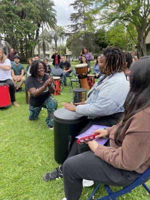 Connecting with a guest at Mount St Mary's Juneteenth!