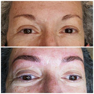 We can fill in any sparse areas with microblading to give you the look of a fuller brow.