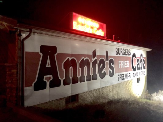 You will see Annie's from the highway.