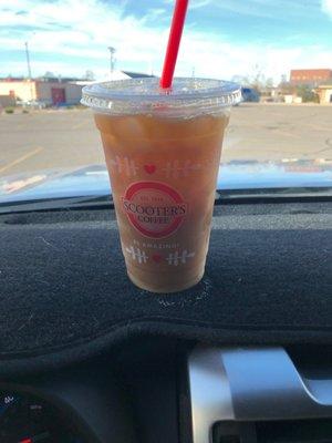 16 oz iced coffee with skim milk