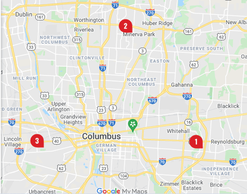 3 locations close to you