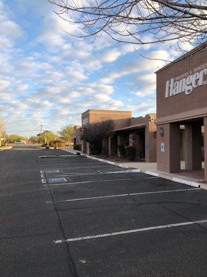 Front of clinic looking north towards Orange Grove.