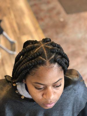 Jumbo triangle parts braids $140