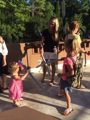 A little family sword fighting.