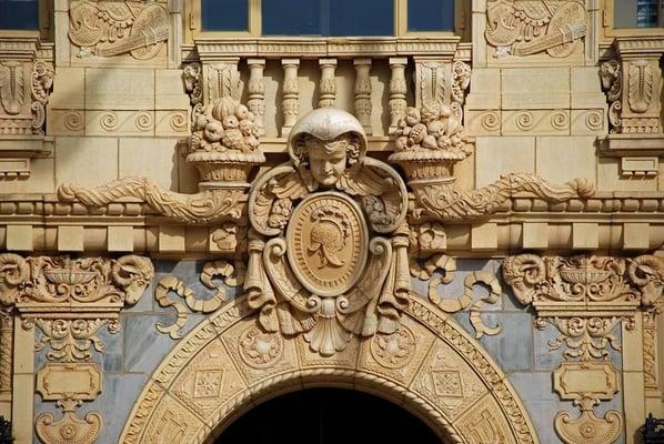 Detail of facade above main entrance