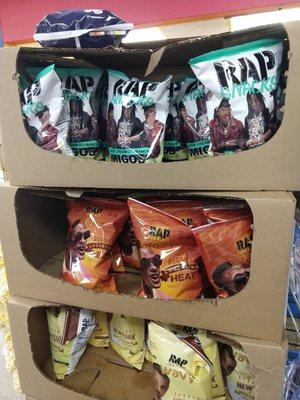 Rap snacks. I didn't try these but kinda wish I'd bought a few bags for gag gifts.