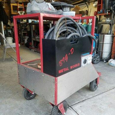 This is our mobile welding/table/power station we built for ourselves to take to jobsites.