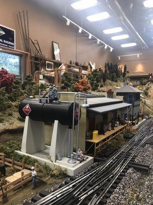 71' x 17' O Scale model train layout