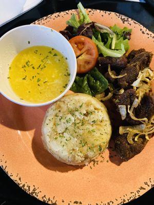 Mofongo  & Carne Frita with garlic oil