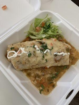 Smothered carnitas burrito