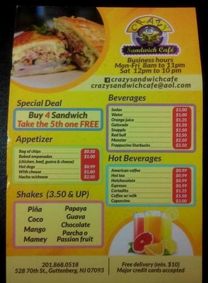 Crazy Sandwich Cafe - Menu 2