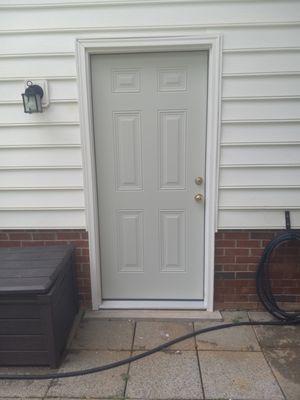 Door replacement and painting with homeowner supplied paint