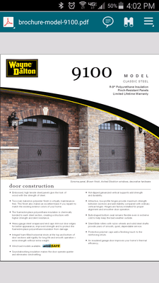 garage doors brochure