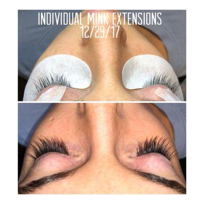 Mink eyelashes extensions