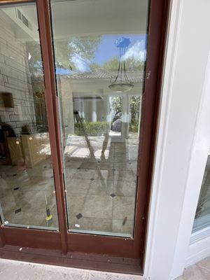 New wood frame glass door