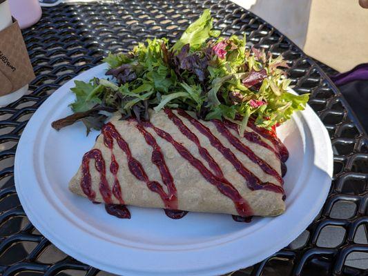 Chicken raspberry crepe