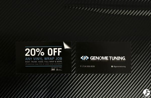 20% OFF ALL VINYL WORK! CONTACT US FOR DETAILS!