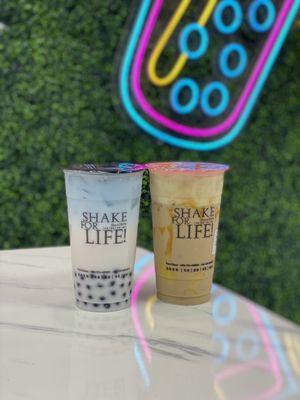 Coconut Butterfly Milk Tea and Hokkaido Caramel Tea.