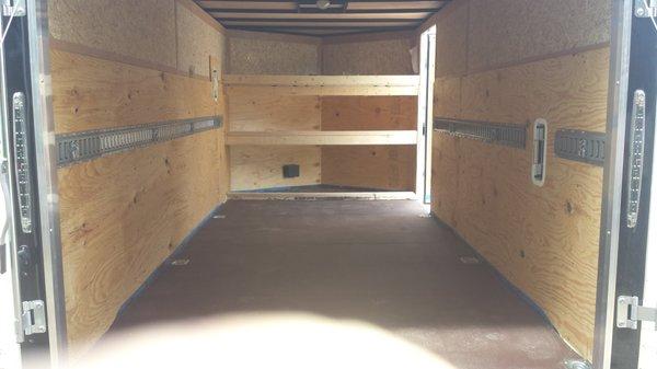 Installing custom trailer shelves