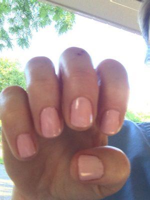 Here is the end result of the manicure I received.