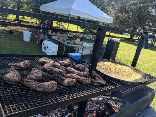 The good stuff...Tri-Tip on our custom made grill