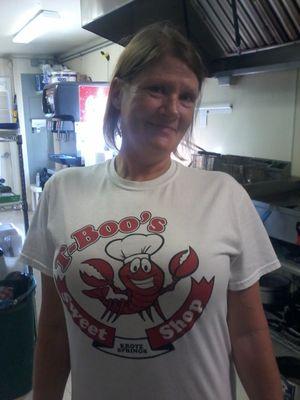 Ms. Steph rocking our T'Boo's shirt