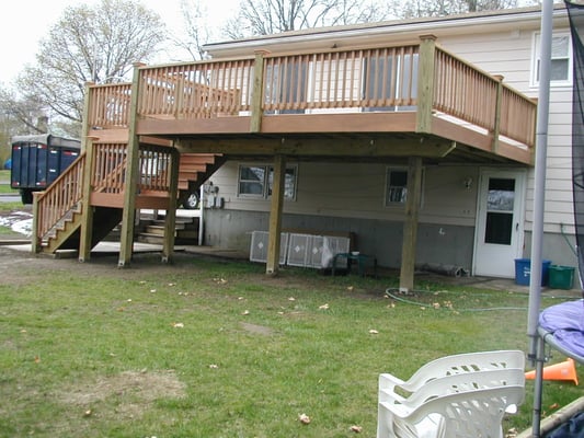 Mahogany Deck With Gated Stairway