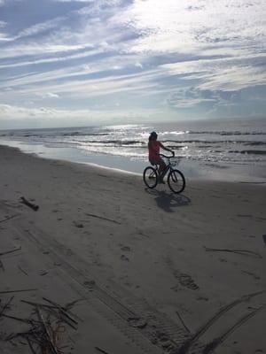 Miles of flat and packed sand to ride on and explore the island!