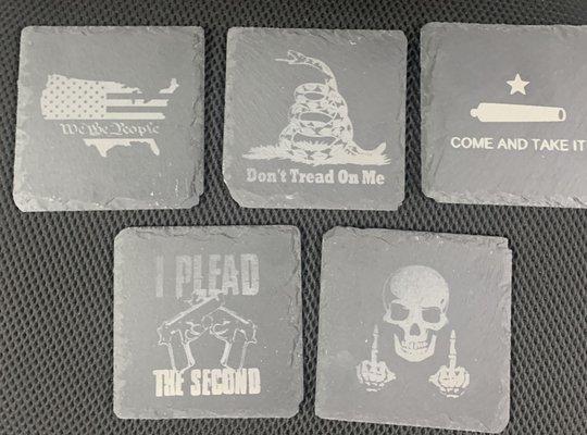 Custom engraved Slate Coasters