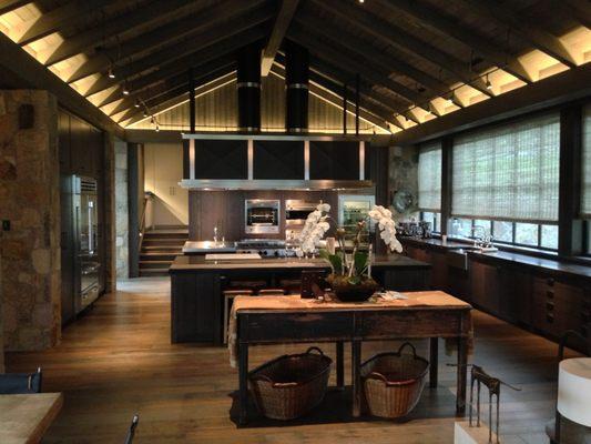 Spectacular kitchen with floating hood in Aspen Colorado