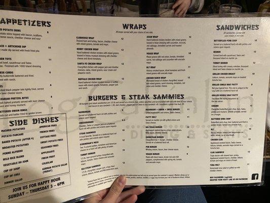 1/2 of menu