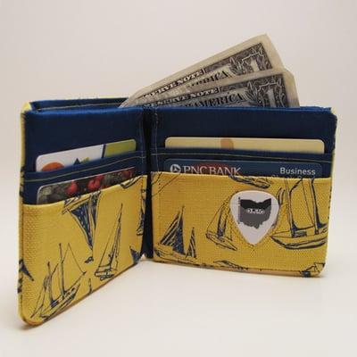 Billfold with guitar pick holder