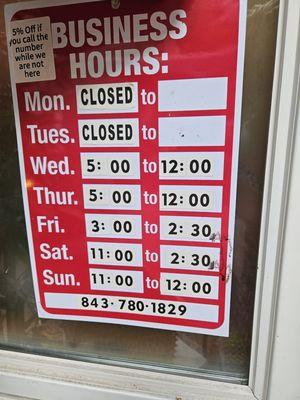 Store hours