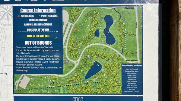 Disc golf map