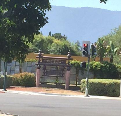 Signage in outside front of school.