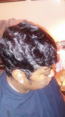 Cut and soft finger waves style